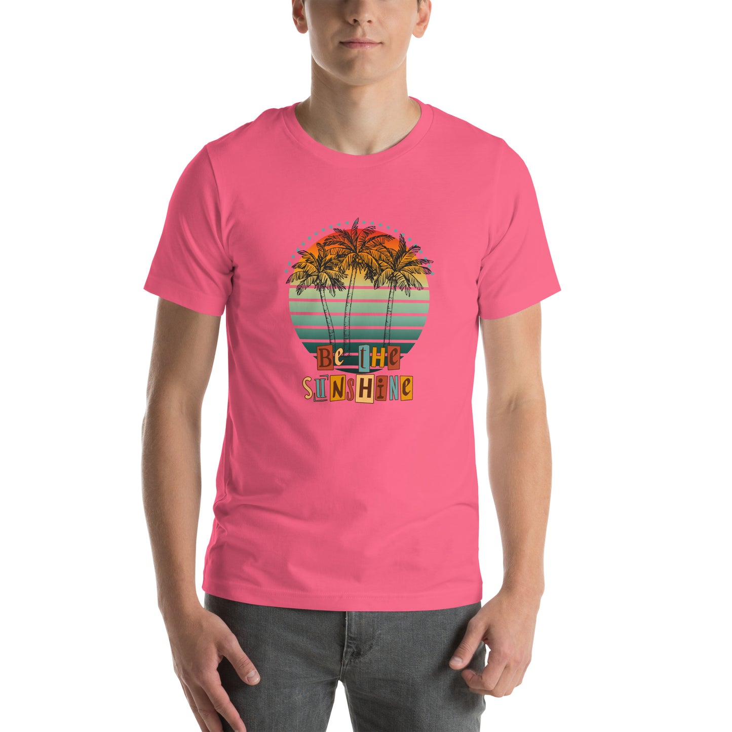 Solara T-Shirt image 78: Teal version, size L with front view of the Be the Sunshine range.