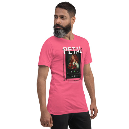Petaline T-Shirt by R.A. Apparel, image 64, front view, right-side angle, Heather Deep Teal, size XL, design placement.