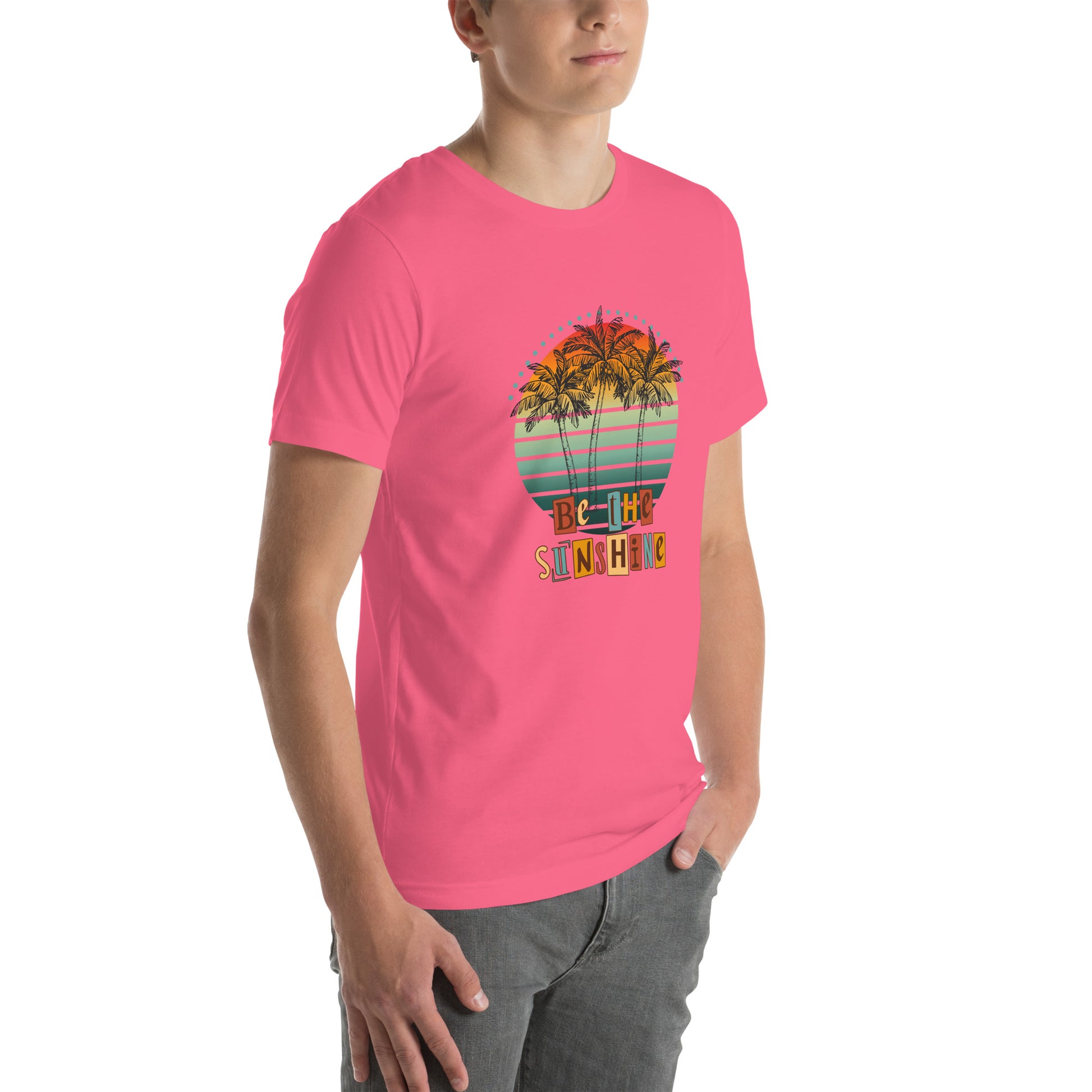 Solara T-Shirt by R.A. Apparel, image 76, front view, right-side angle, Teal, size S, design placement.