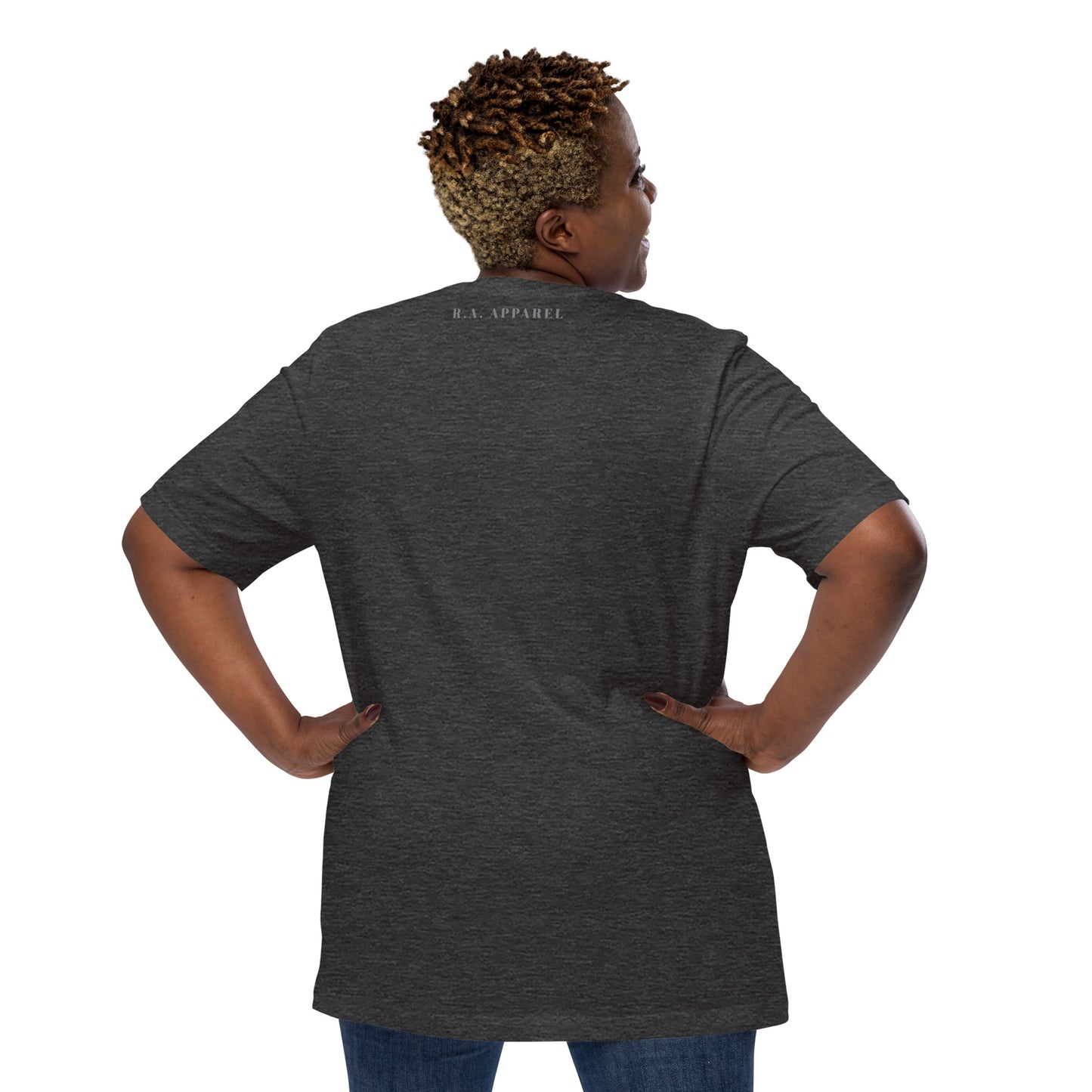 Saiko T-Shirt - Left Placement 33 product image 17 in Oxblood Black, size L, with back view and left placement.