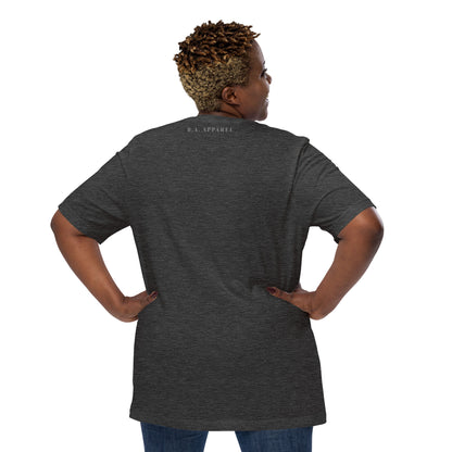 Saiko T-Shirt - Left Placement 33 product image 17 in Oxblood Black, size L, with back view and left placement.