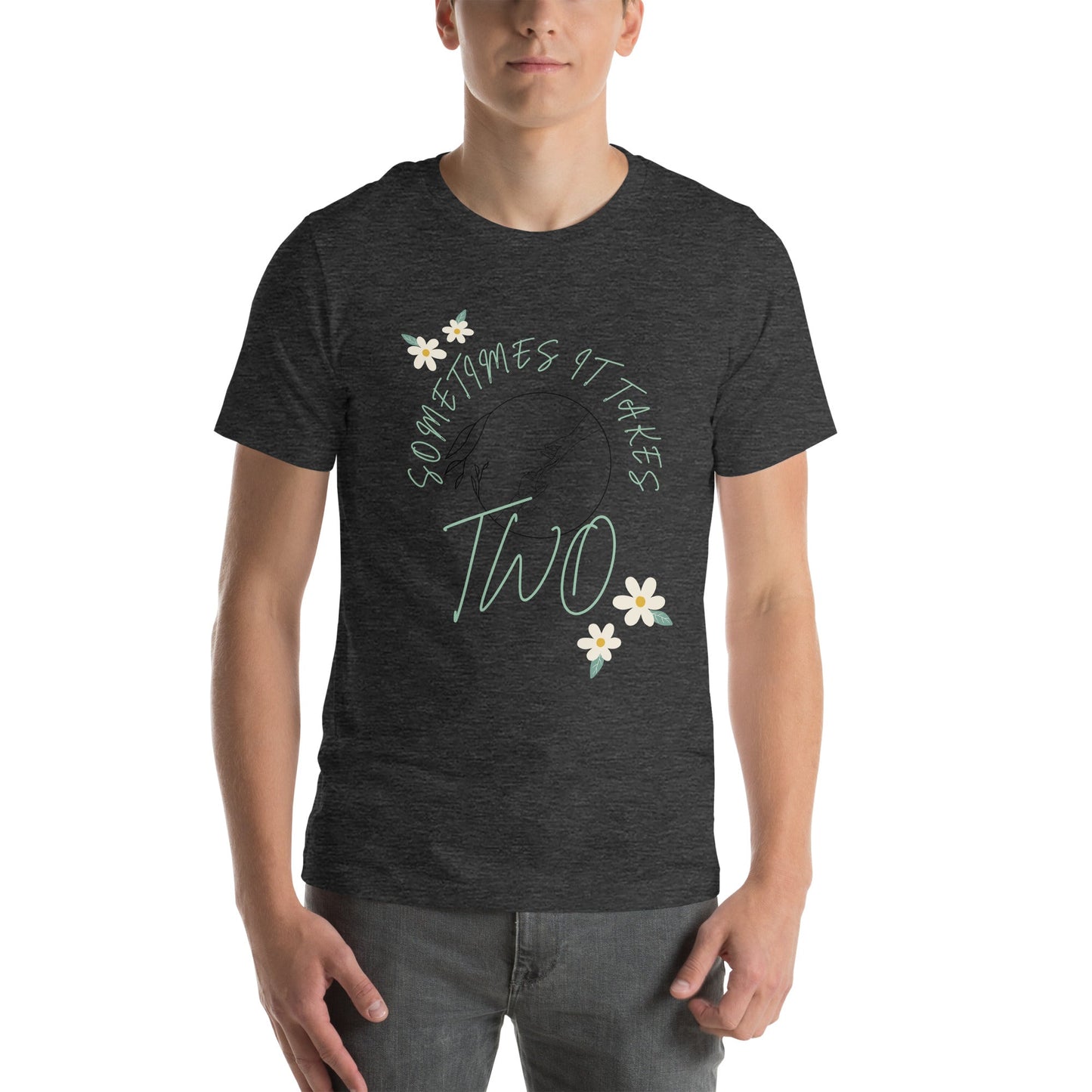 Duet T-Shirt - Left Placement by R.A. Apparel, image 11, front view, Black, size XL, left placement.