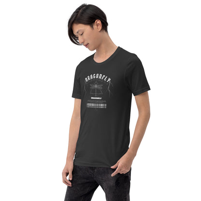 Dragonfly T-Shirt - Left Placement by R.A. Apparel, image 34, front view, left-side angle, Dark Grey, size XL, left placement.