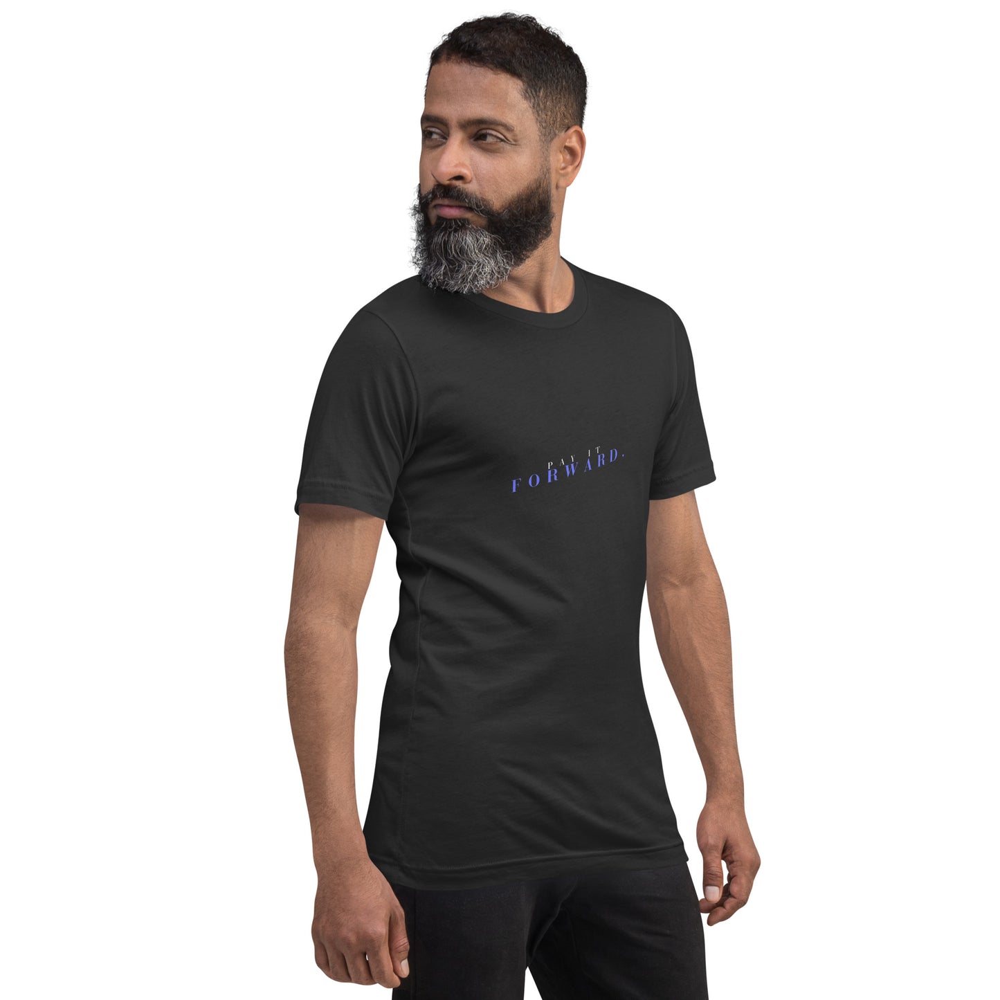 Forward Kind T-Shirt - Left Placement 78 by R.A. Apparel, image 45, front view, right-side angle, Dark Grey, size XL, left placement.