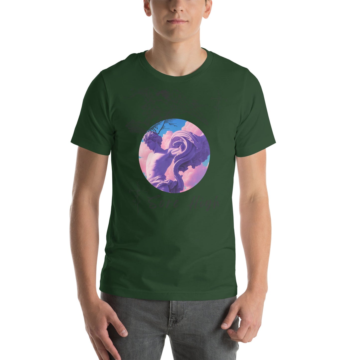 Skyborne T-Shirt - Left Placement image 10: Black version, size L with front view of the Sore High range.