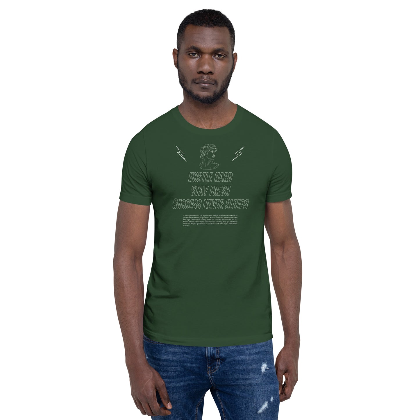Workrate T-Shirt - Left Placement image 17 in Oxblood Black, size L, showing front view for the Hustle Hard design.