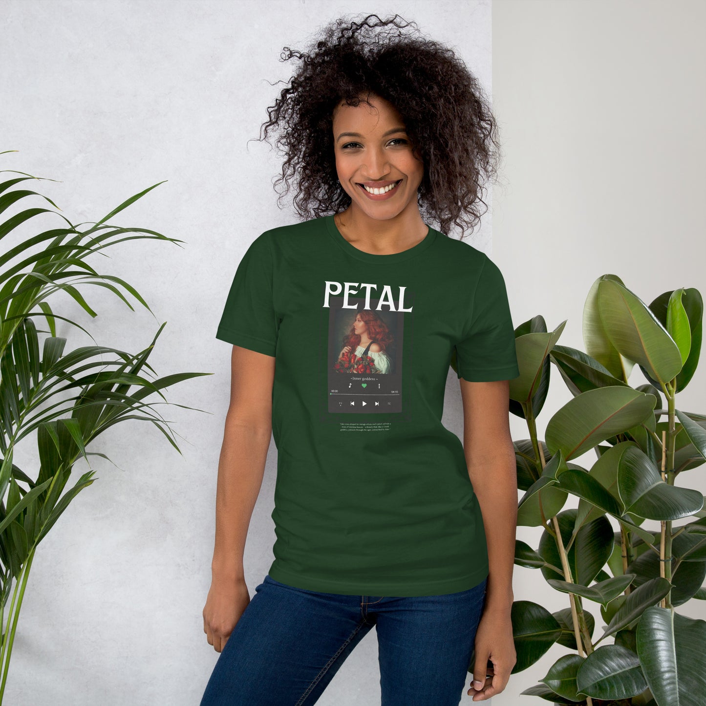 Petaline T-Shirt - Left Placement product image 17 in Oxblood Black, size L, with front view and left placement.