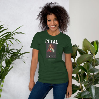 Petaline T-Shirt - Left Placement product image 17 in Oxblood Black, size L, with front view and left placement.