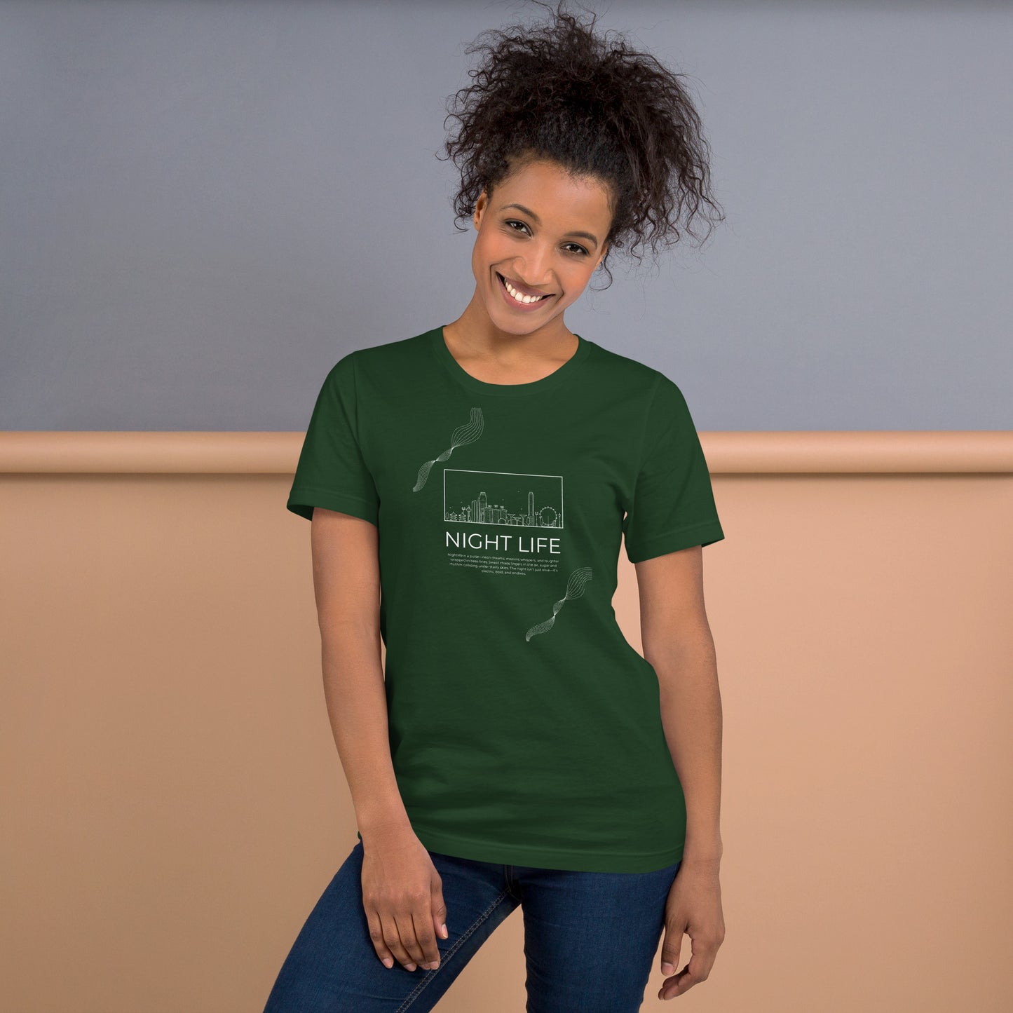 Afterhours T-Shirt - Left Placement image 15 in Black, size 2XL, showing front view for the Night Life design.
