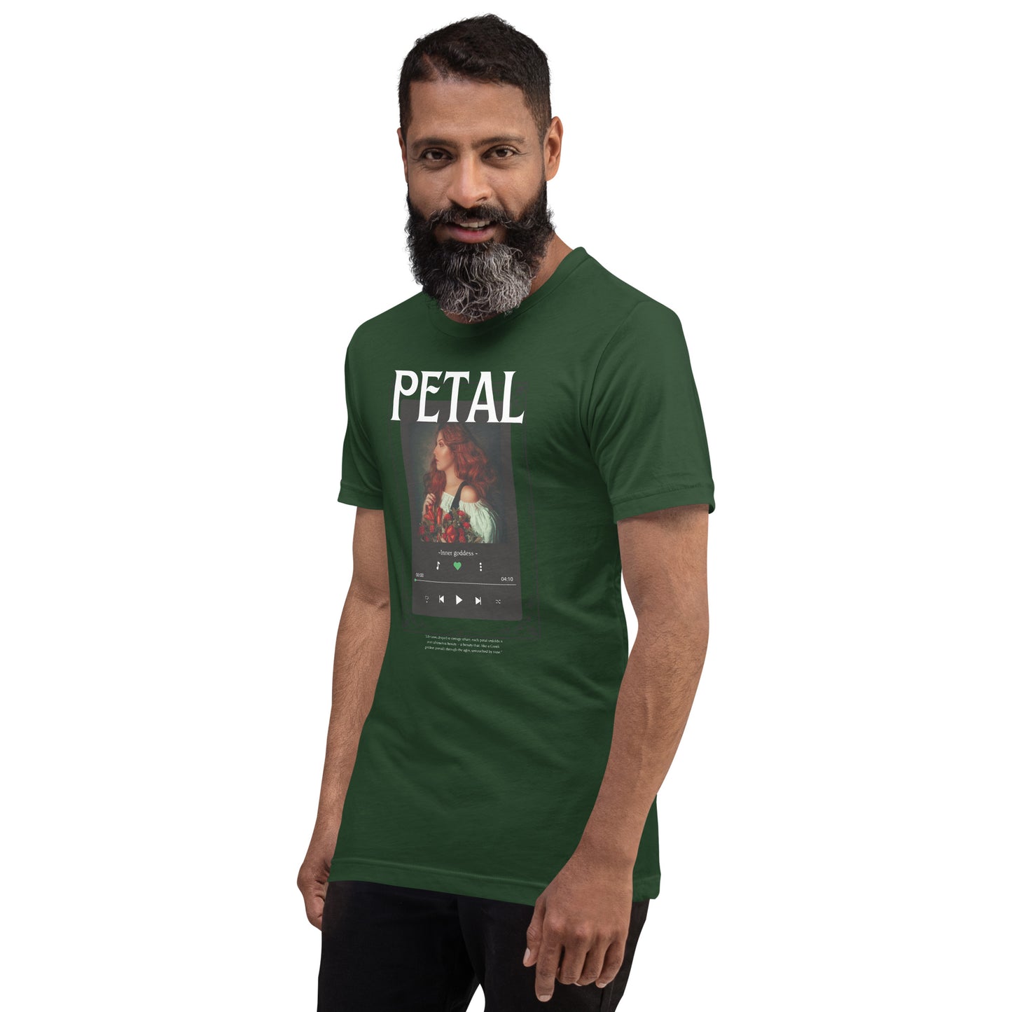Image 23 of Red Petaline T-Shirt, size L, with Petal artwork visible in front view, left-side angle.