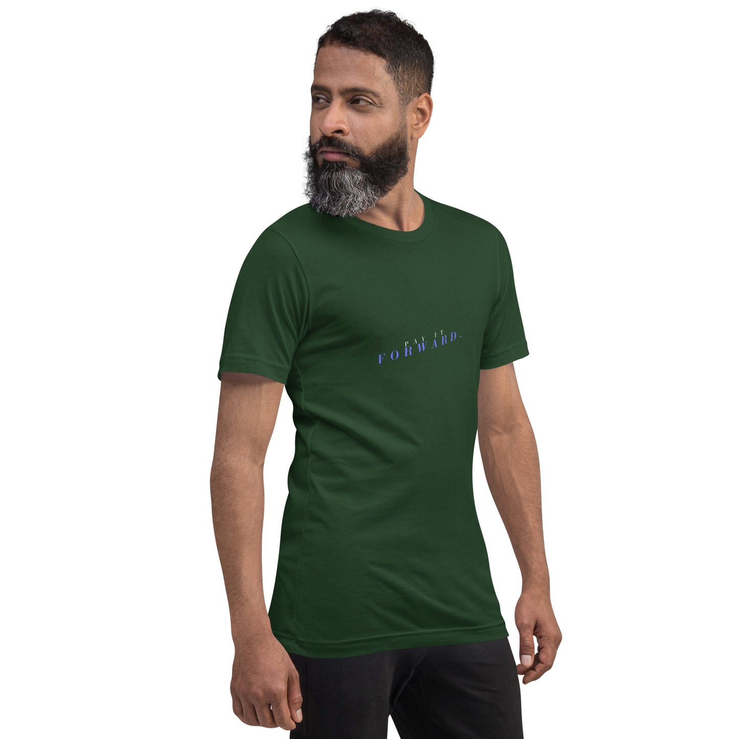 Forward Kind T-Shirt - Left Placement 78 by R.A. Apparel, image 24, front view, right-side angle, Navy, size XS, left placement.
