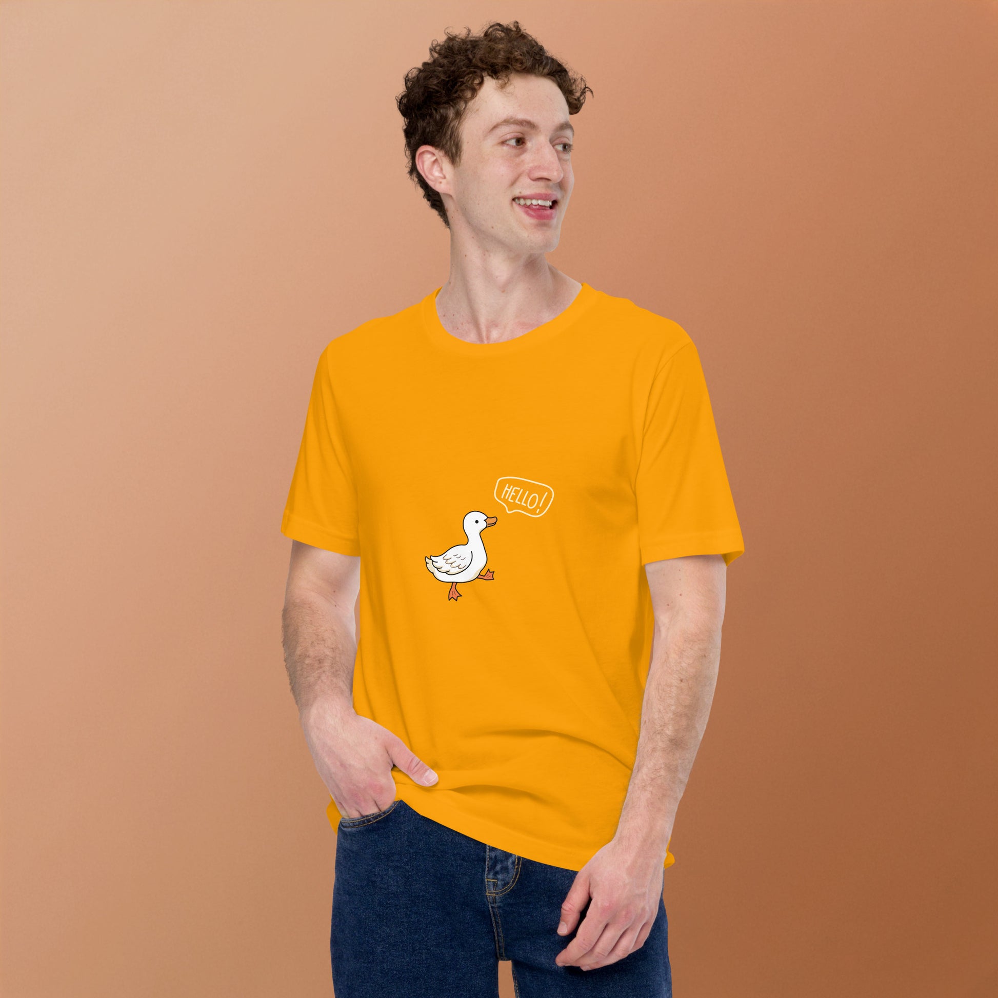 Quacksy T-Shirt product image 80 in Gold, size 2XL, with front view and design placement.