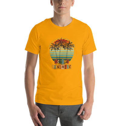 Solara T-Shirt image 85: Heather Yellow Gold version, size 2XL with front view of the Be the Sunshine range.