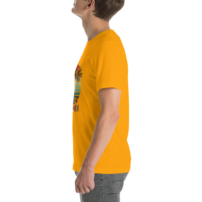 Solara T-Shirt image 87 in Turquoise, size M, showing left-side angle for the Be the Sunshine design.