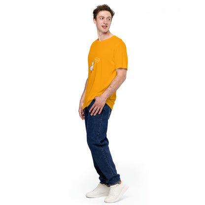 Quacksy T-Shirt by R.A. Apparel, image 78, front view, left-side angle, Gold, size L, design placement.