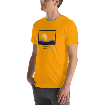 Avenor T-Shirt product image 94 in Yellow, size XL, with front view, left-side angle and design placement.
