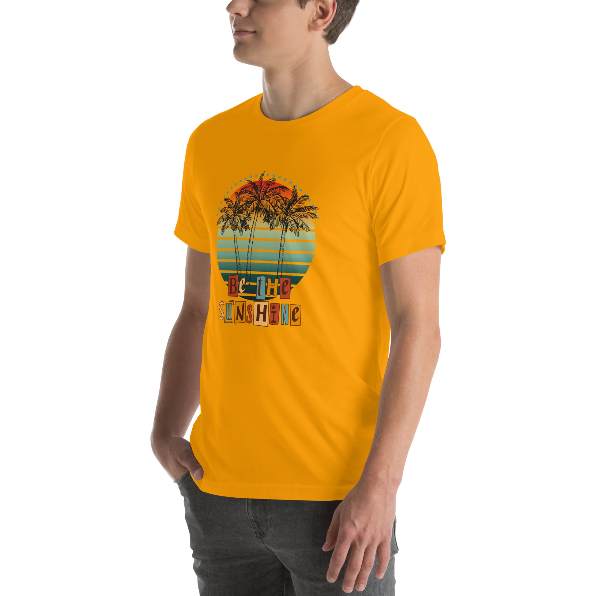 Solara T-Shirt by R.A. Apparel, image 88, front view, left-side angle, Turquoise, size L, design placement.