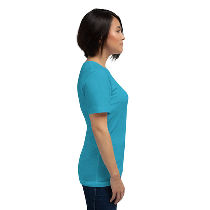 Image 63 of Turquoise Balance Court T-Shirt - Left Placement, size L, with Libra artwork visible in right-side angle.