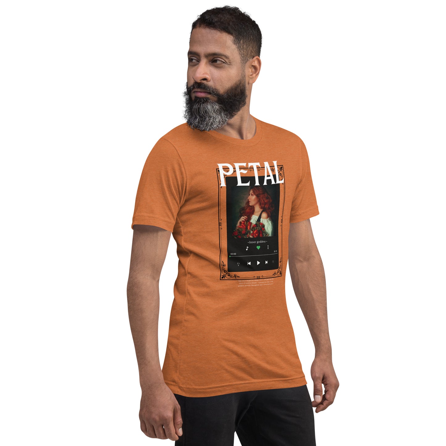 Petaline T-Shirt product image 60 in Autumn, size 2XL, with front view, right-side angle and design placement.