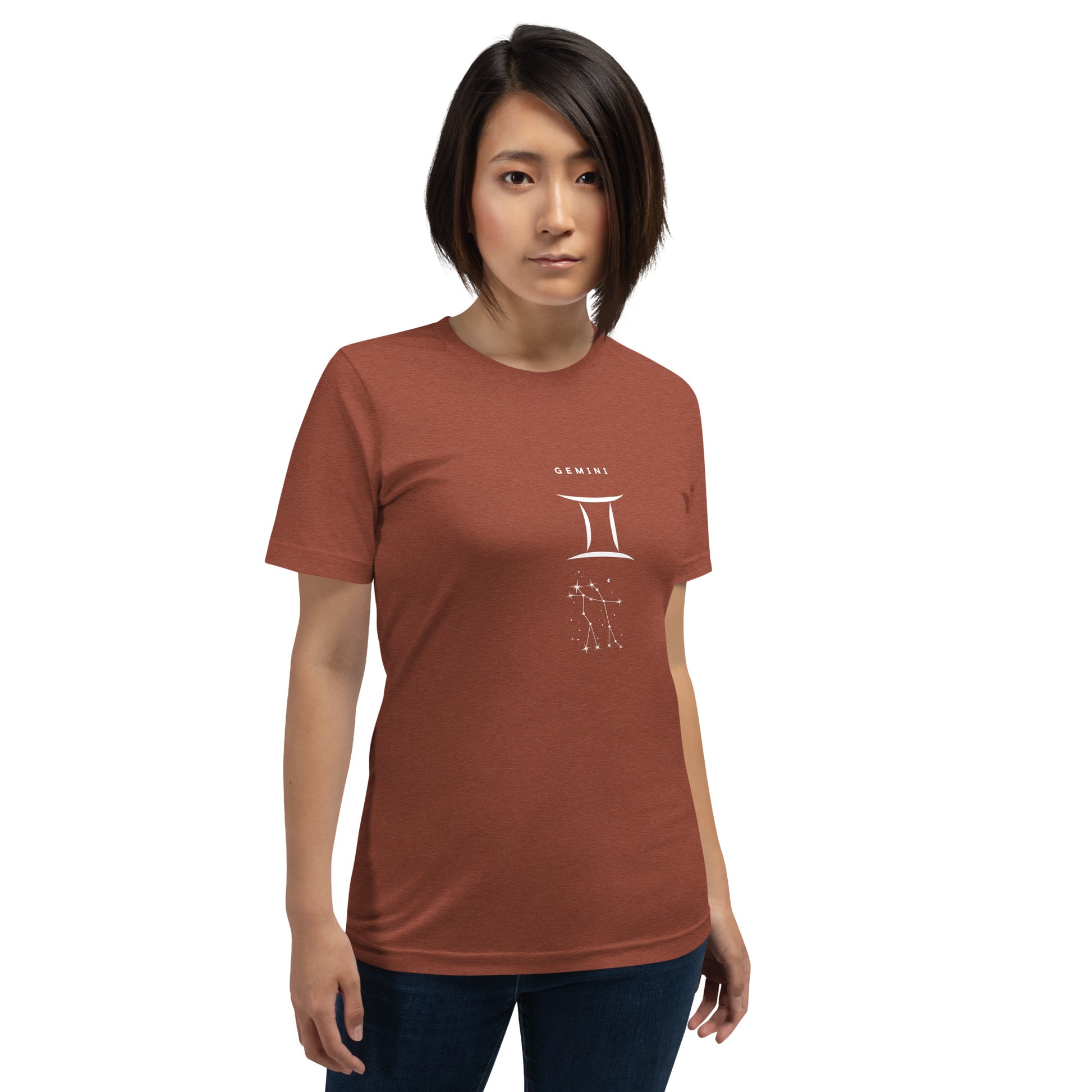 Image 49 of Aqua Twin Signal T-Shirt - Left Placement, size M, with Gemini artwork visible in front view.