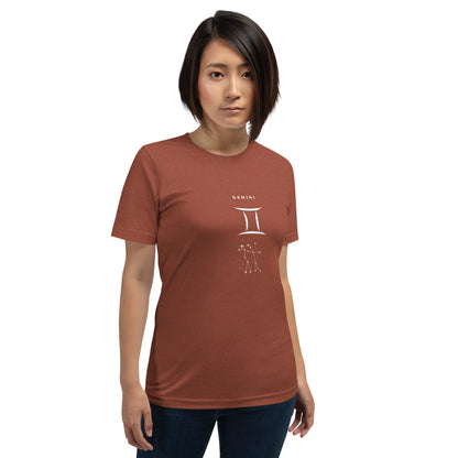 Image 49 of Aqua Twin Signal T-Shirt - Left Placement, size M, with Gemini artwork visible in front view.
