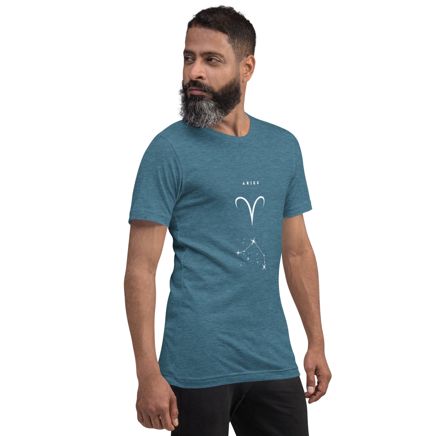 Image 32 of Autumn Marsborne T-Shirt - Left Placement, size XL, with Aries artwork visible in front view, right-side angle.