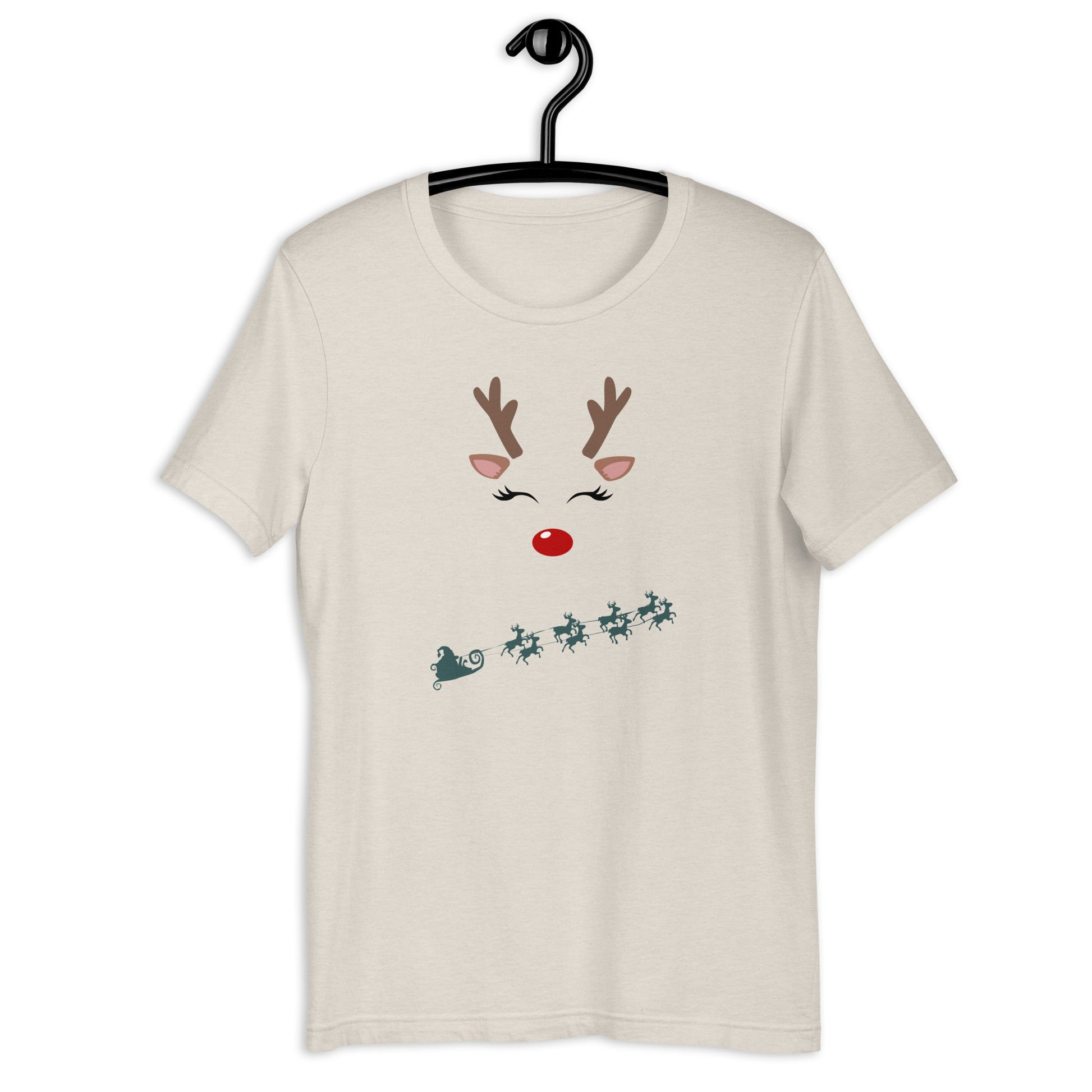 Northern Run T-Shirt - Left Placement image 38: Soft Cream version, size 2XL with front view of the Reindeer range.