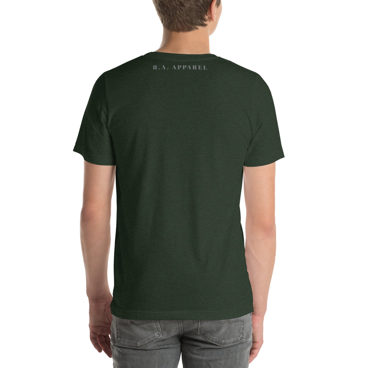Avenor T-Shirt product image 17 in Cardinal, size M, with back view and design placement.