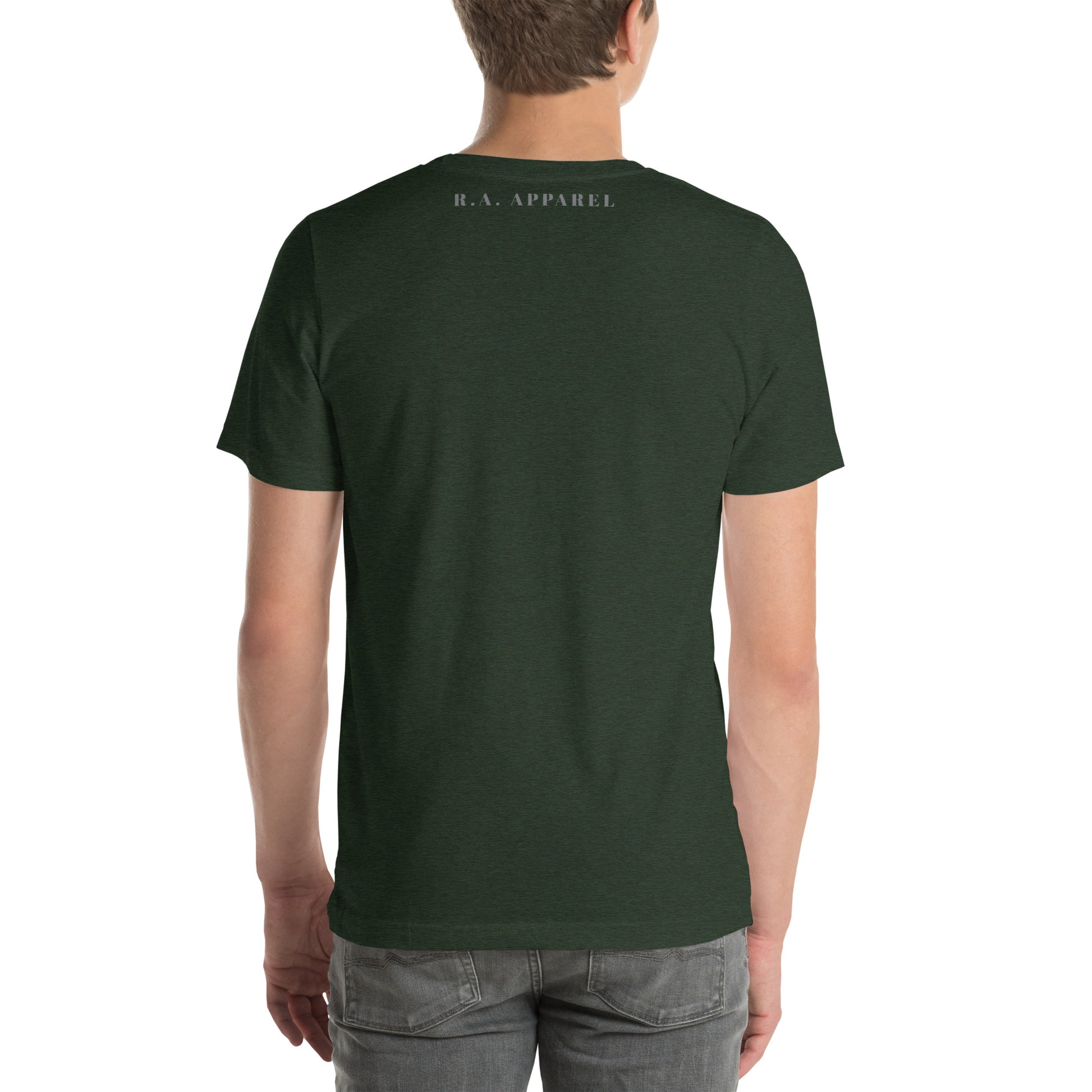 Avenor T-Shirt product image 17 in Cardinal, size M, with back view and design placement.