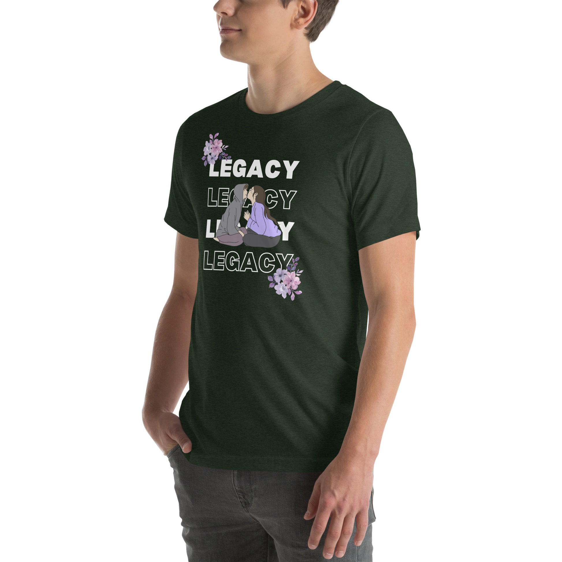 Heirloom T-Shirt - Left Placement image 25 in Navy, size L, showing front view, left-side angle for the Legacy design.
