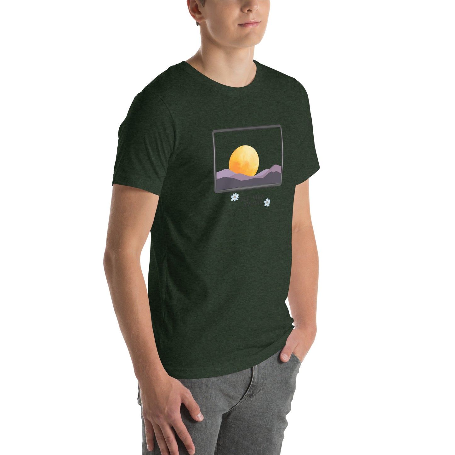 Avenor T-Shirt image 16 in Cardinal, size S, showing front view, right-side angle for the The View Awaits design.