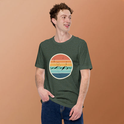 Summitline T-Shirt - Left Placement image 22: Navy version, size S with front view of the Mountain Range range.