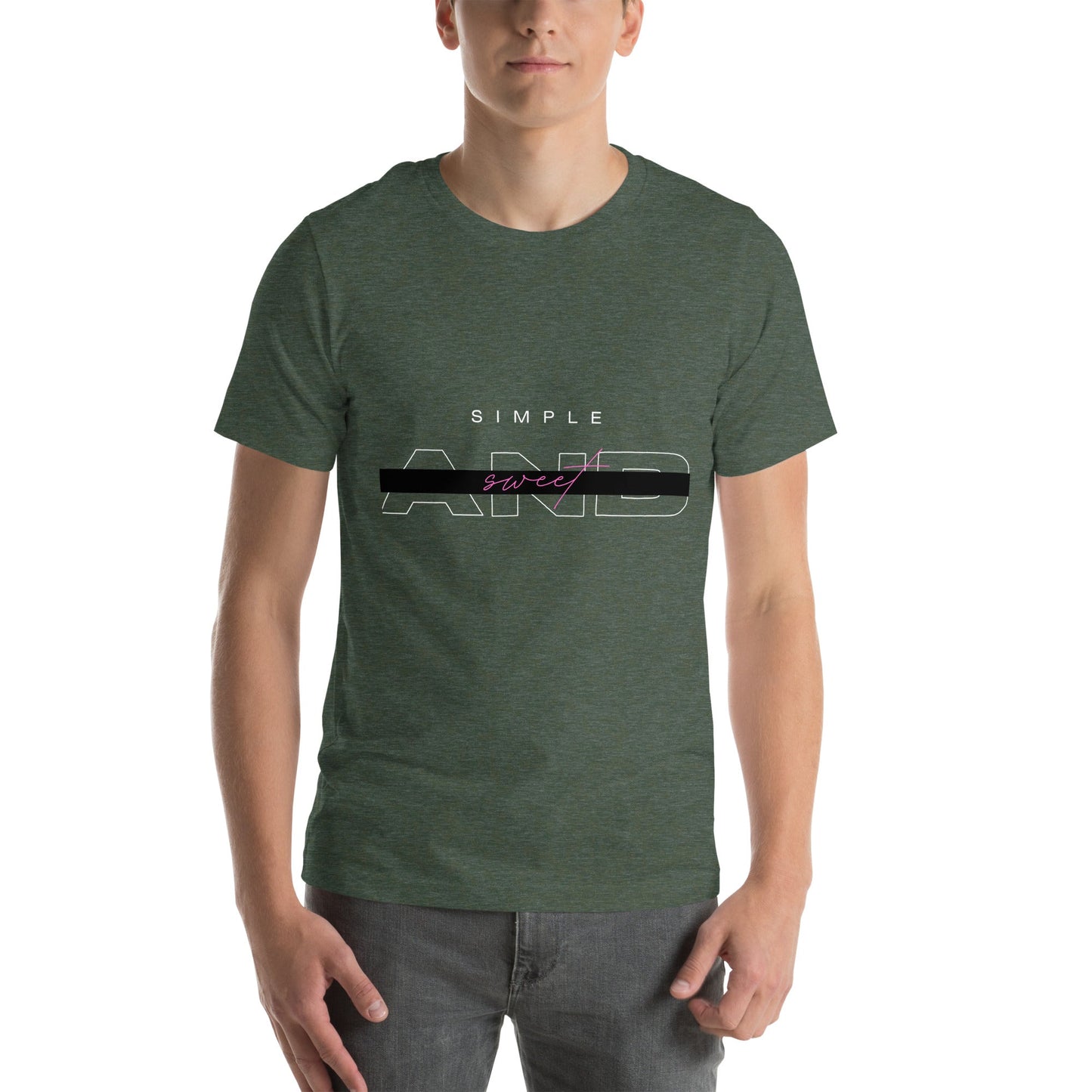 Sweet Minimal T-Shirt - Left Placement image 13: Black version, size 3XL with front view of the Simple and Sweet range.