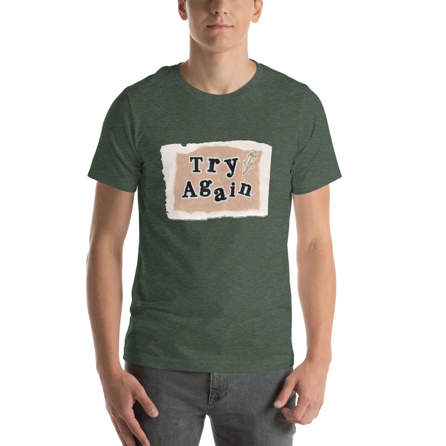 Retry T-Shirt - Left Placement image 13: Black version, size 3XL with front view of the Try Again range.