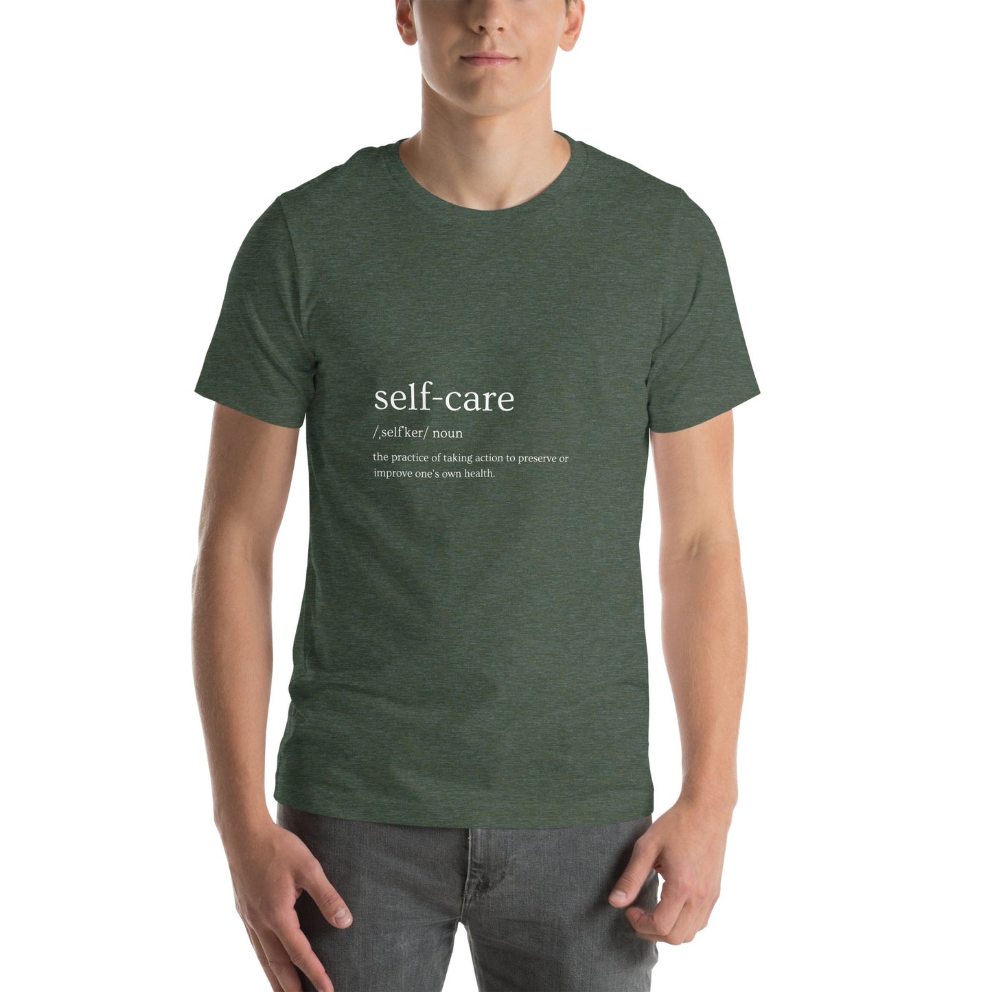 Self Ritual T-Shirt - Left Placement image 13: Black version, size 3XL with front view of the Self Care range.