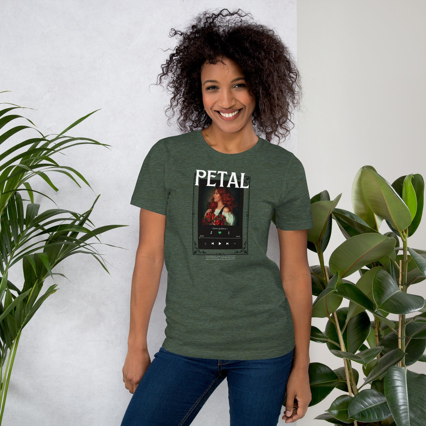 Petaline T-Shirt - Left Placement image 21: Oxblood Black version, size 4XL with front view of the Petal range.