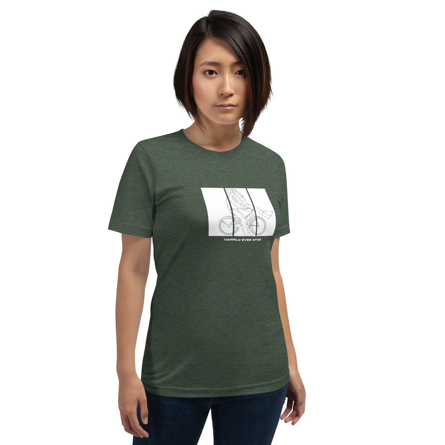 Ever After T-Shirt - Left Placement image 19: Oxblood Black version, size XL with front view of the Happily Ever After range.