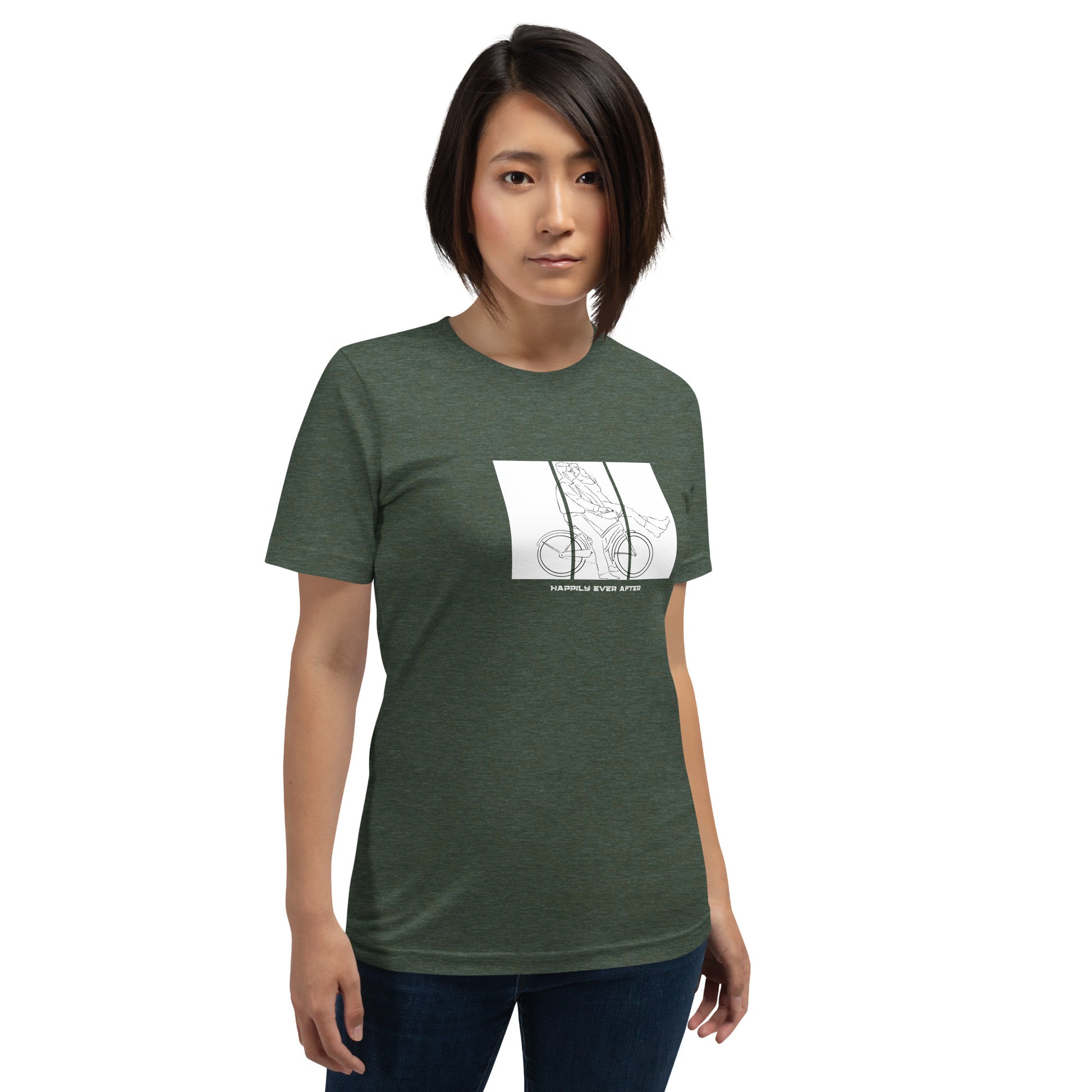 Ever After T-Shirt - Left Placement image 19: Oxblood Black version, size XL with front view of the Happily Ever After range.