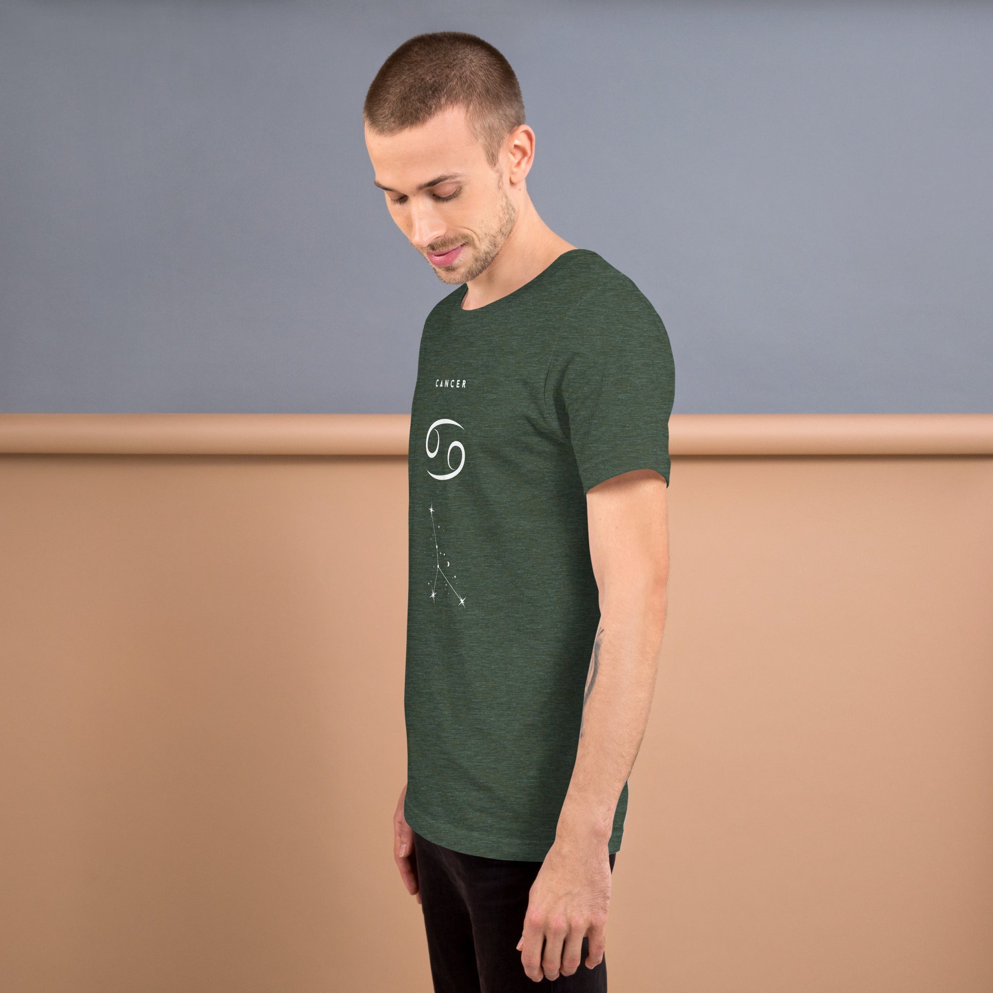 Moonhaven T-Shirt by R.A. Apparel, image 75, left-side angle, Forest, size 2XL, design placement.