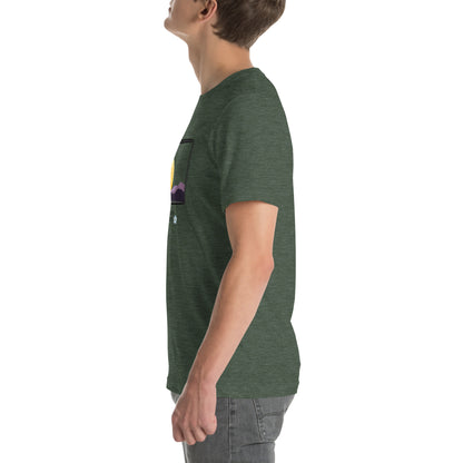 Avenor T-Shirt by R.A. Apparel, image 45, left-side angle, Berry, size 2XL, design placement.