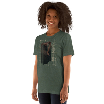 Stillwater T-Shirt - Left Placement image 19 in Oxblood Black, size 2XL, showing front view, left-side angle for the Patience design.
