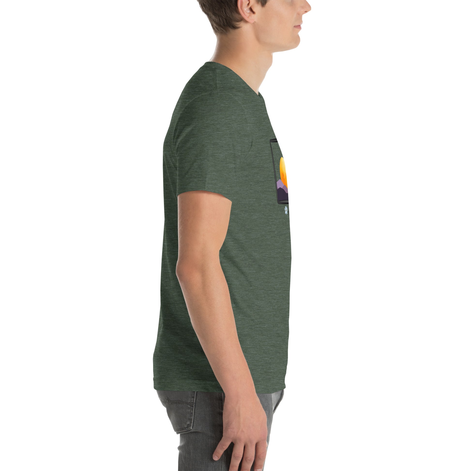 Avenor T-Shirt image 47 in Autumn, size M, showing right-side angle for the The View Awaits design.