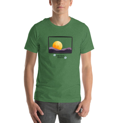 Avenor T-Shirt by R.A. Apparel, image 66, front view, Heather Aqua, size S, design placement.