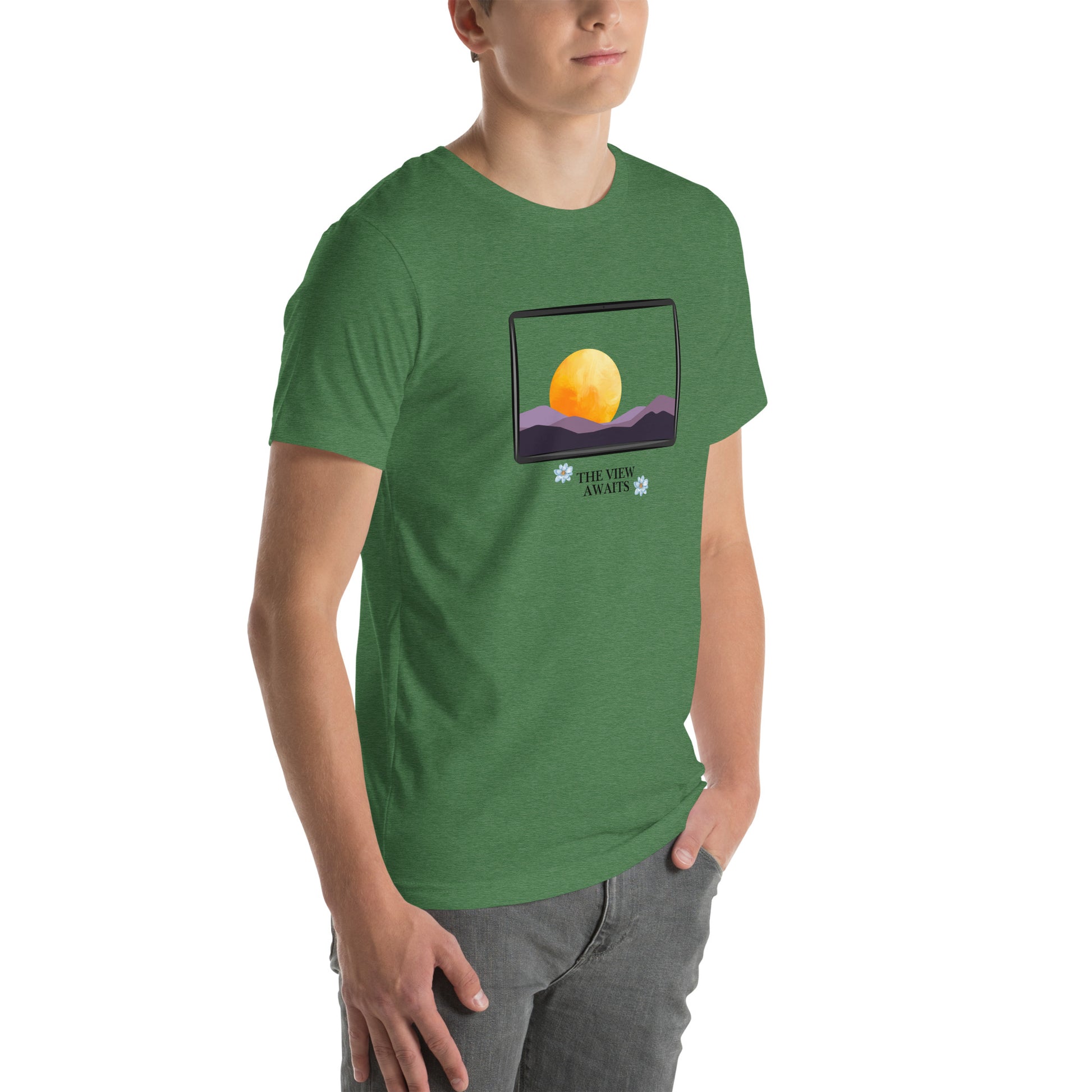 Avenor T-Shirt by R.A. Apparel, image 64, front view, right-side angle, Kelly, size XL, design placement.
