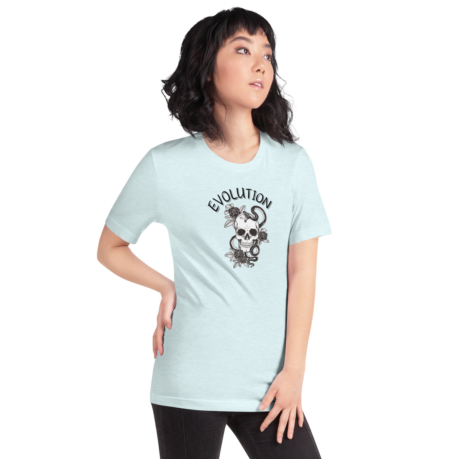 Evolution T-Shirt - Left Placement by R.A. Apparel, image 50, front view, right-side angle, selected colour, left placement.