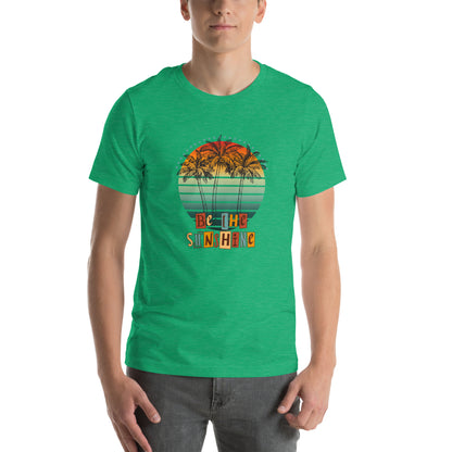 Solara T-Shirt image 67: Orange version, size M with front view of the Be the Sunshine range.
