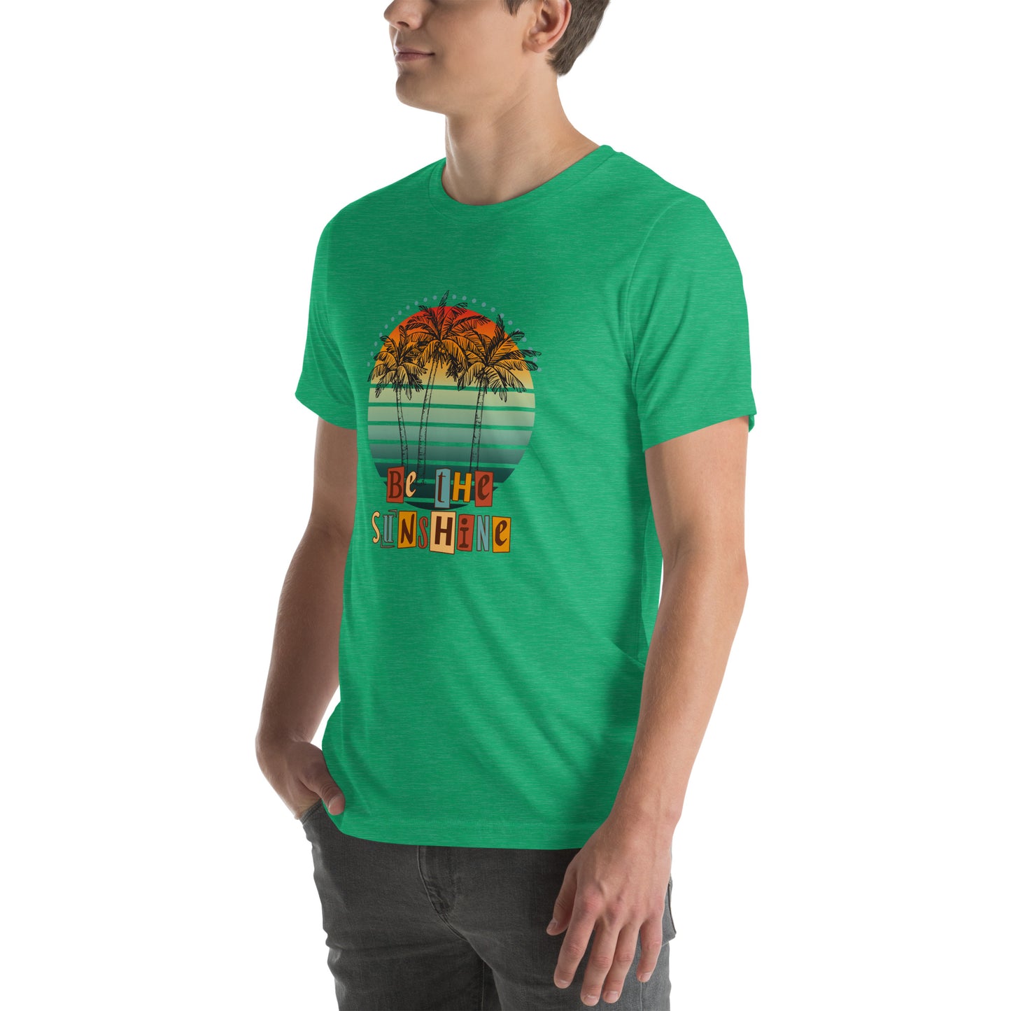 Solara T-Shirt image 70 in Orange, size 2XL, showing front view, left-side angle for the Be the Sunshine design.