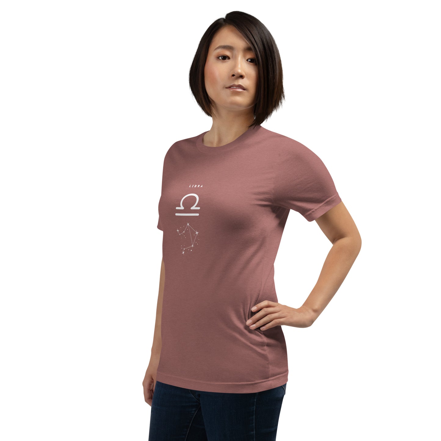 Balance Court T-Shirt - Left Placement product image 52 in Heather Aqua, size M, with front view, left-side angle and left placement.