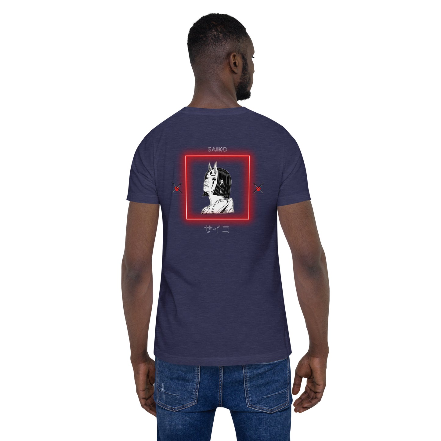 Saiko T-Shirt - Left Placement 34 image 23: Navy version, size M with back view of the Saiko range.