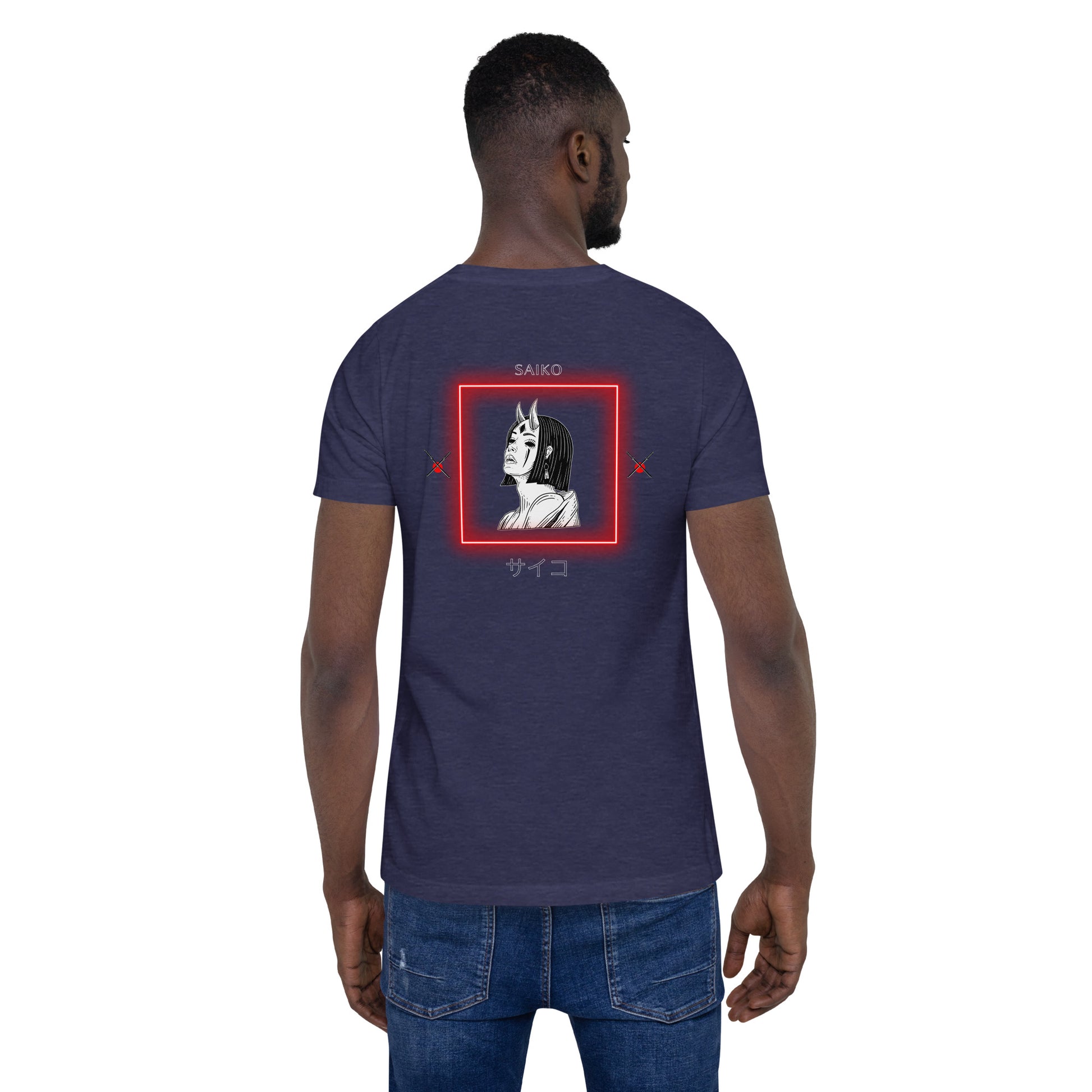 Saiko T-Shirt - Left Placement 34 image 23: Navy version, size M with back view of the Saiko range.